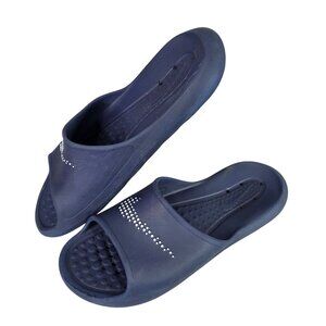 Mens Nike Navy Blue Victori One Shower Slide Sandals w/ White Logo Size 11
